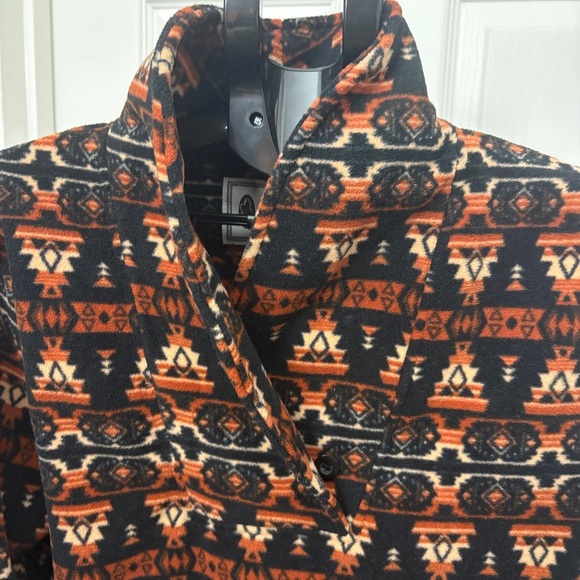 Men's Geometric Pattern Jacket in Black and Orange - Picture 3 of 9